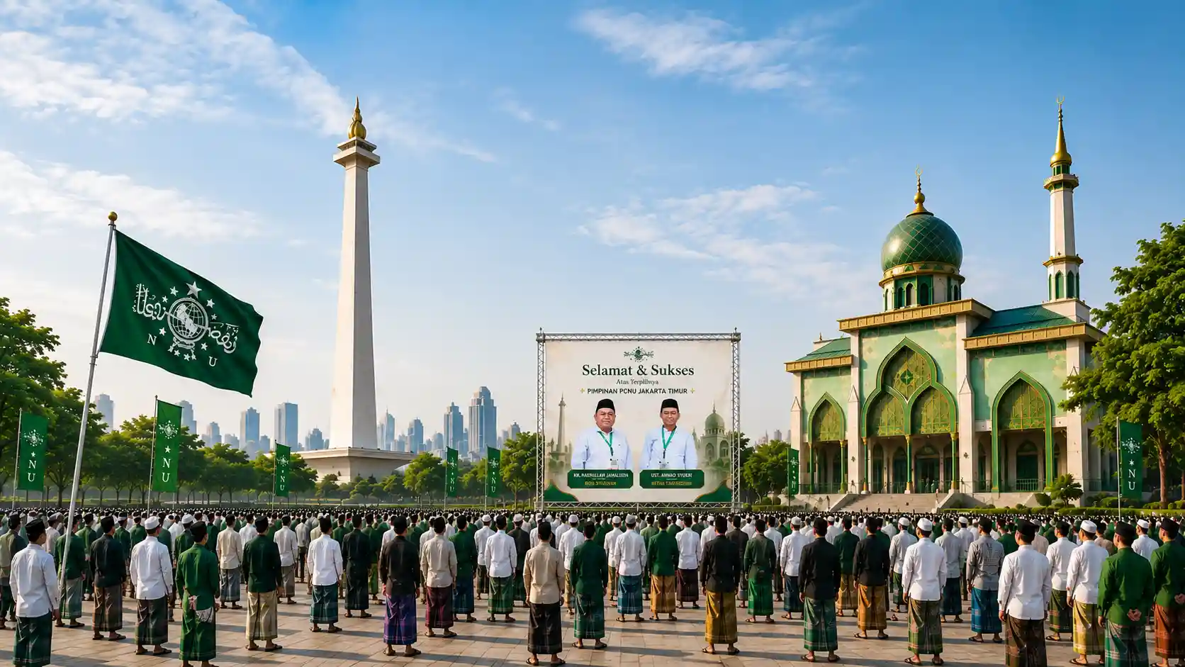 Kebersamaan pengurus dan warga PCNU Pengurus Cabang Kabupaten Deli Serdang